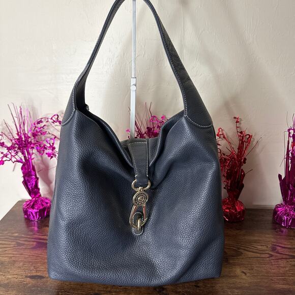 DOONEY & BOURKE Florentine Logo Lock Leather Shoulder Bag - Picture 11 of 11